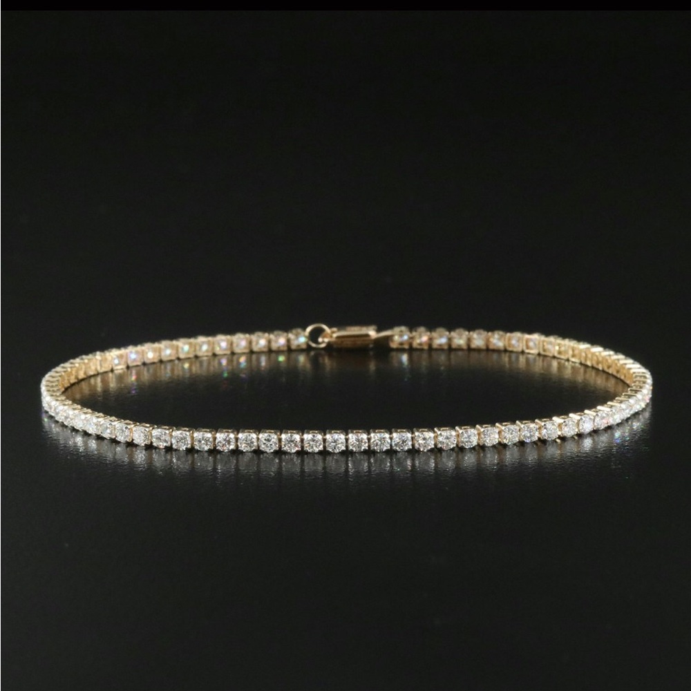 14K Yellow Gold & 3ct Diamond Bracelet